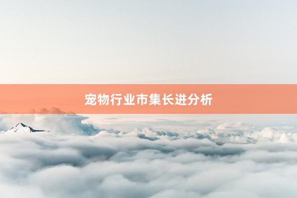 宠物行业市集长进分析